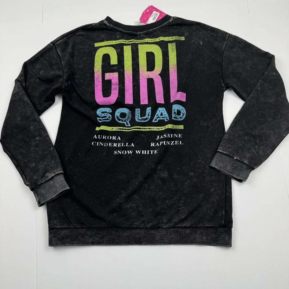 Disney Princess Sweatshirt Girls XL 14/16 Squad Cinderella Aurora Crewneck Pullo
